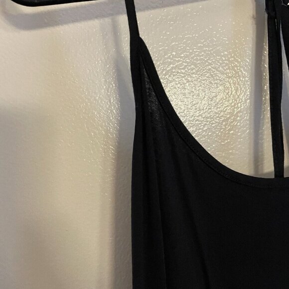 Hem & Thread Women Sz L Black Adjustable Spaghetti Strap Slip Dress NWT - Picture 4 of 9